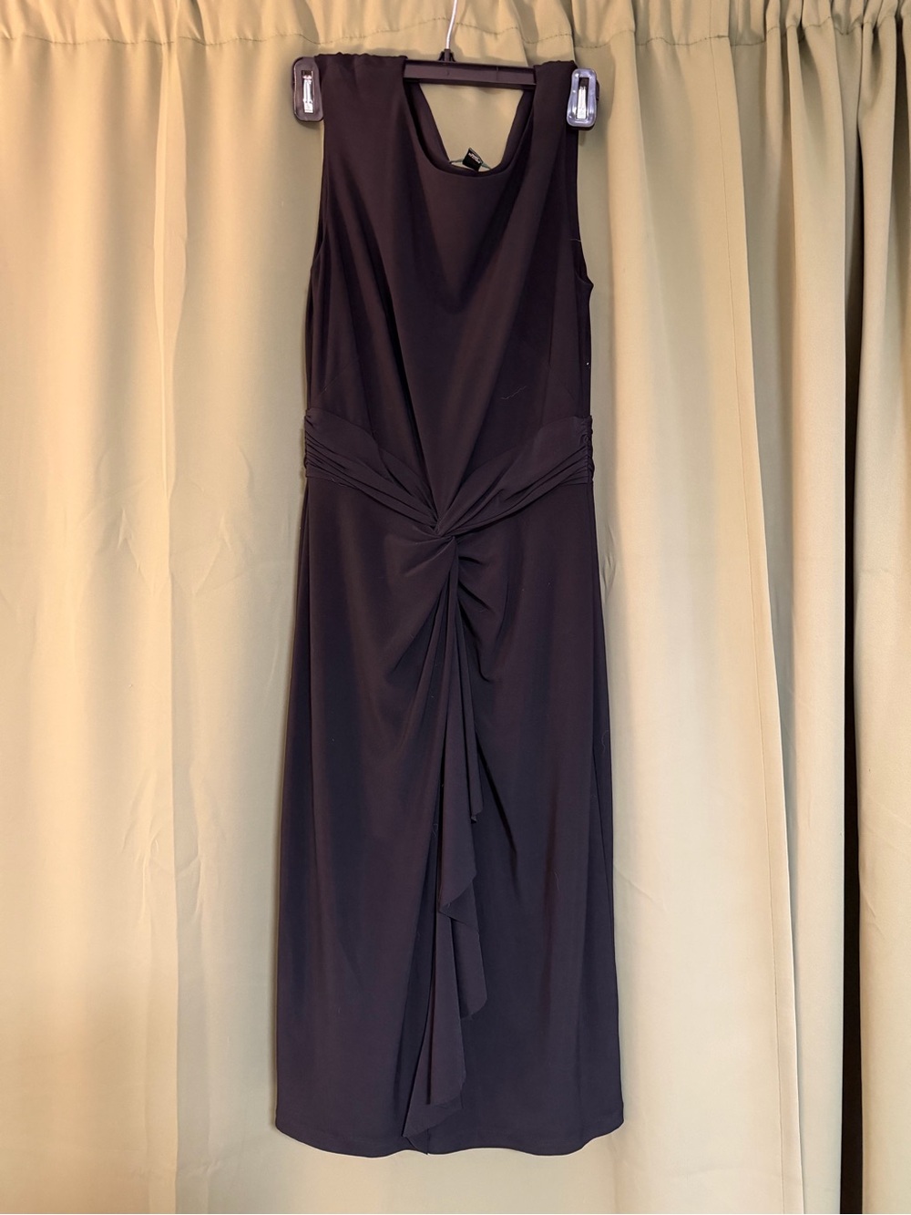 Ralph Lauren Black Sleeveless Twist-Detail Midi Dress